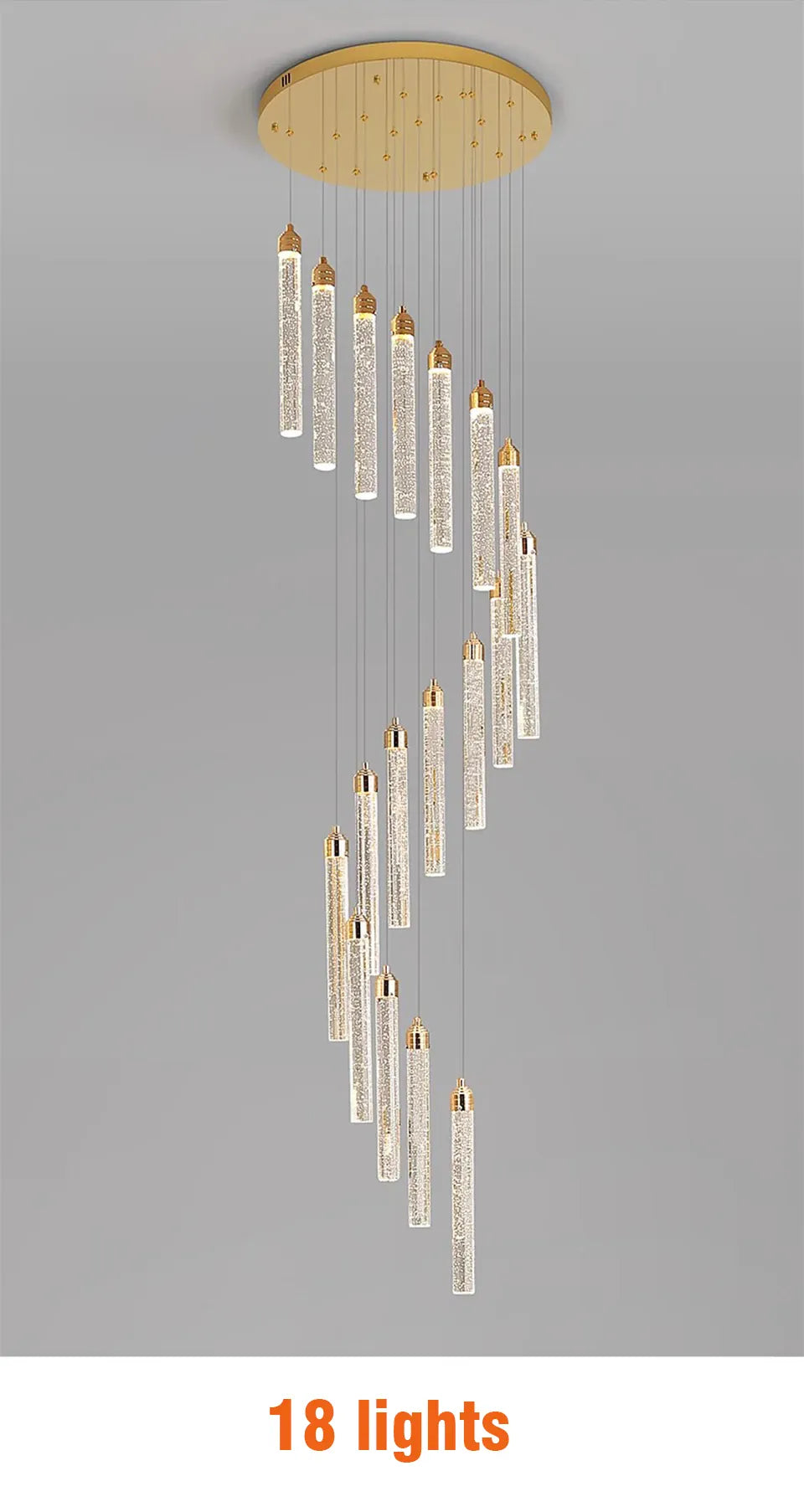 Verthara Premium Crystal Pillar Drop Pendant Light