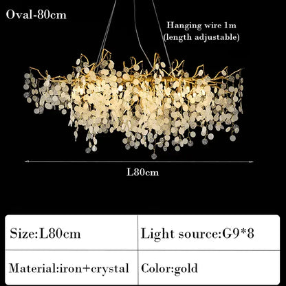 Verthara Premium Crystal Tree Branch Chandelier Oval-80cm