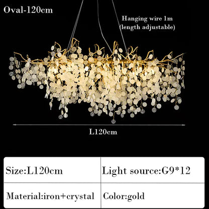 Verthara Premium Crystal Tree Branch Chandelier Oval-120cm