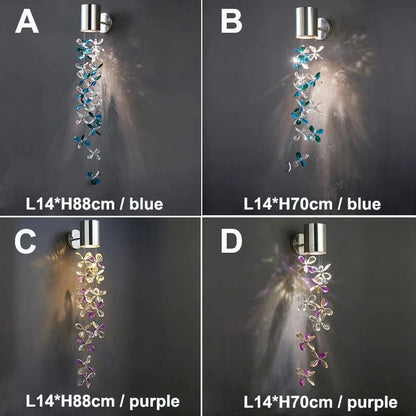 Verthara Premium Crystal Wall Sconce Lighting with Stainless Steel Finish – Elegant Wall Lamp for Bedroom and Living Room