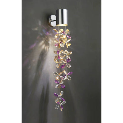 Verthara Premium Crystal Wall Sconce Lighting with Stainless Steel Finish – Elegant Wall Lamp for Bedroom and Living Room A / Warm White (2700-3500K)