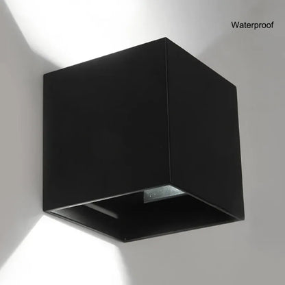 Verthara Premium Cube LED Outdoor Wall Light IP65 Adjustable Black Waterproof - WL18322 / cold white