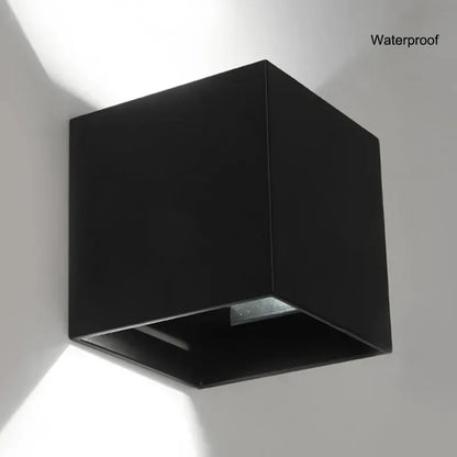 Verthara Premium Cube LED Outdoor Wall Light IP65 Adjustable Black Waterproof - WL18323 / cold white