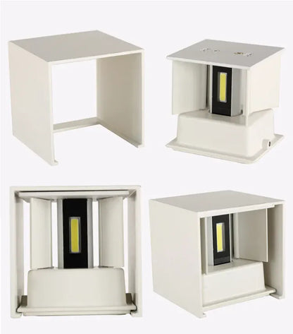 Verthara Premium Cube LED Outdoor Wall Light IP65 Adjustable Black Waterproof - WL18323 / cold white