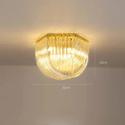 Verthara Premium Curved Glass Tube Retro Chandelier Ceiling lamp 50cm / Cool white