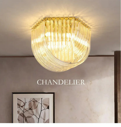 Verthara Premium Curved Glass Tube Retro Chandelier