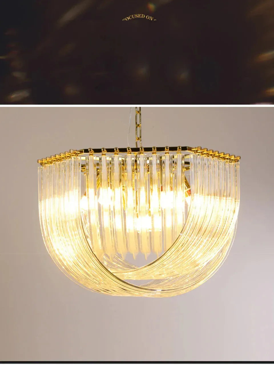 Verthara Premium Curved Glass Tube Retro Chandelier