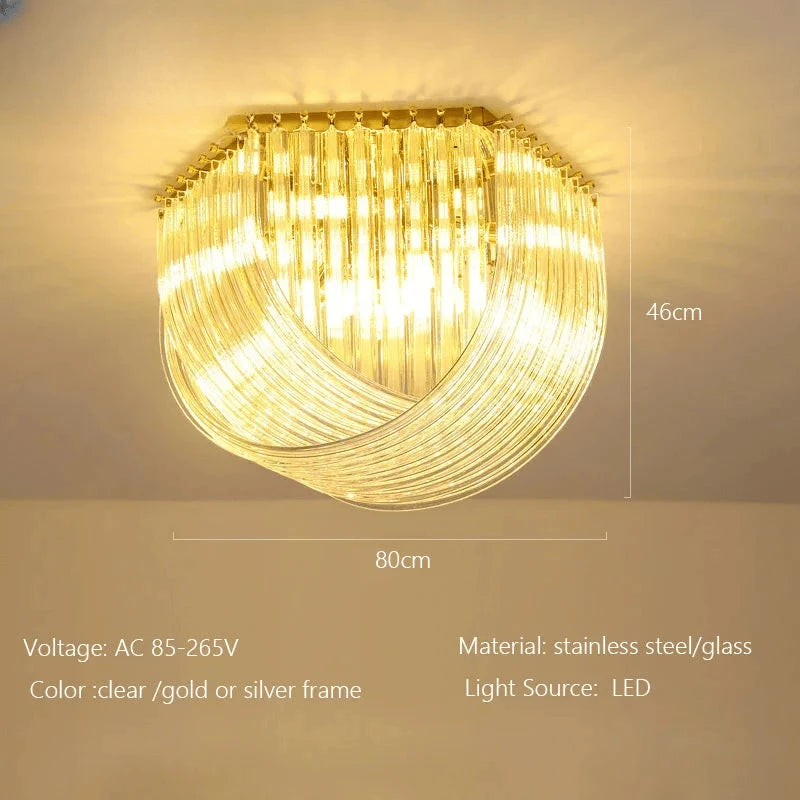 Verthara Premium Curved Glass Tube Retro Chandelier