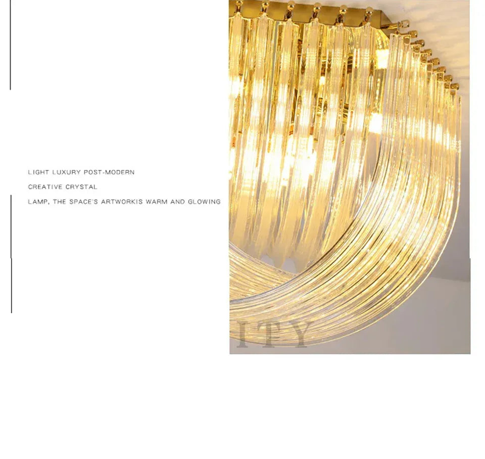Verthara Premium Curved Glass Tube Retro Chandelier