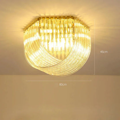 Verthara Premium Curved Glass Tube Retro Chandelier Ceiling lamp 80cm / Cool white