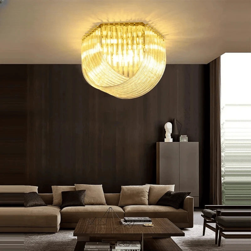 Verthara Premium Curved Glass Tube Retro Chandelier