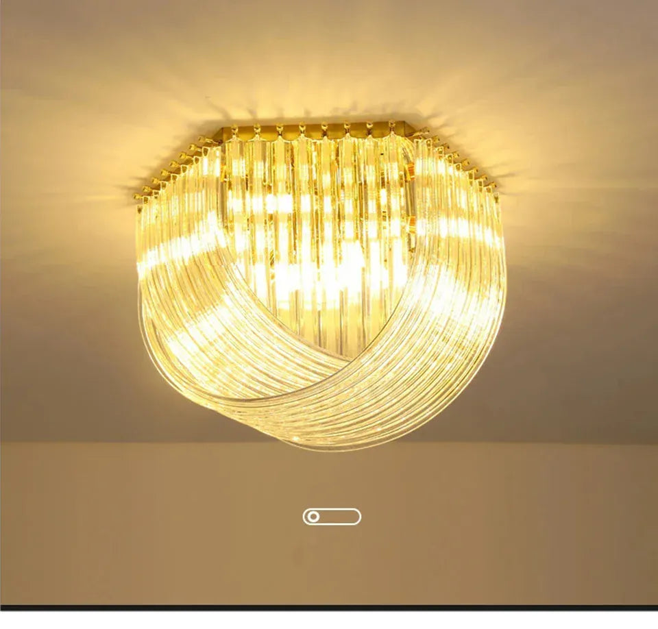 Verthara Premium Curved Glass Tube Retro Chandelier