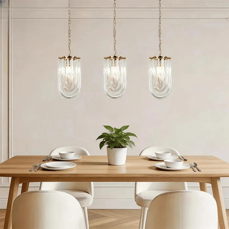 Verthara Premium Curved Glass Tube Retro Crystal Chandelier