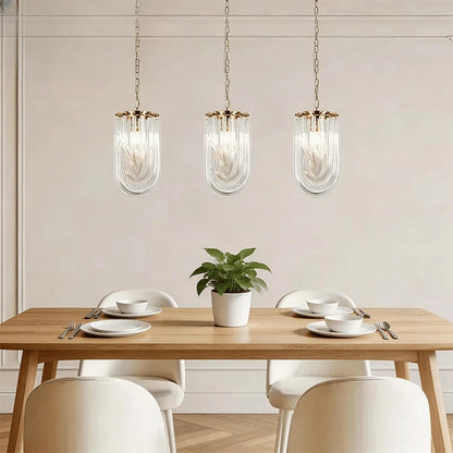 Verthara Premium Curved Glass Tube Retro Crystal Chandelier