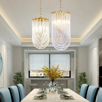 Verthara Premium Curved Glass Tube Retro Crystal Chandelier