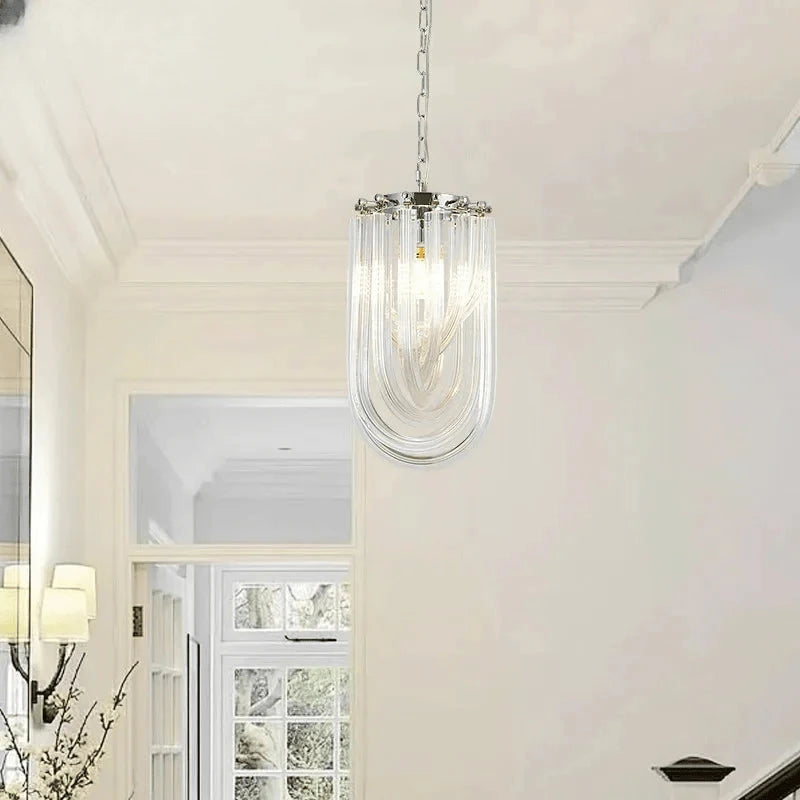 Verthara Premium Curved Glass Tube Retro Crystal Chandelier