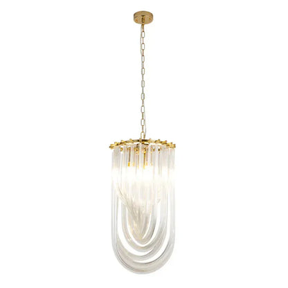 Verthara Premium Curved Glass Tube Retro Crystal Chandelier