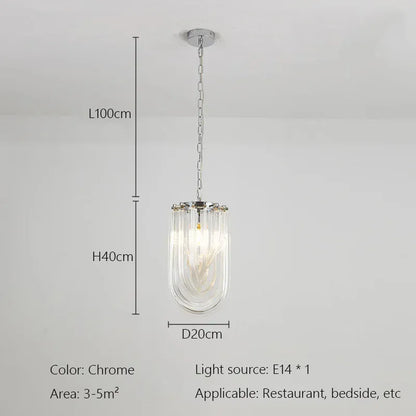 Verthara Premium Curved Glass Tube Retro Crystal Chandelier