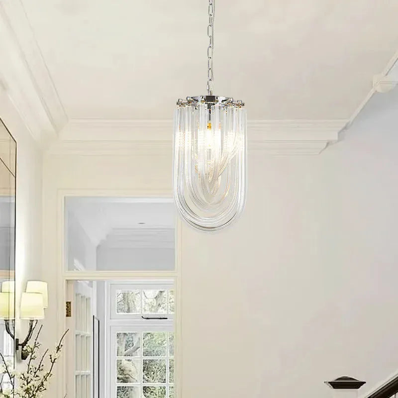 Verthara Premium Curved Glass Tube Retro Crystal Chandelier