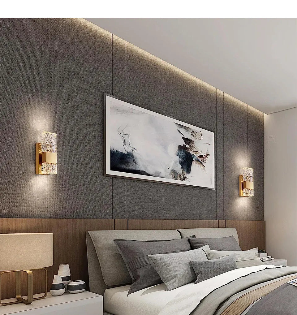Verthara Premium Dimmable Crystal LED Wall Light with Remote