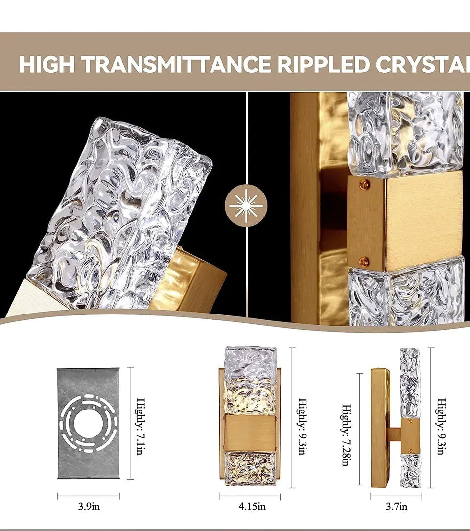 Verthara Premium Dimmable Crystal LED Wall Light with Remote