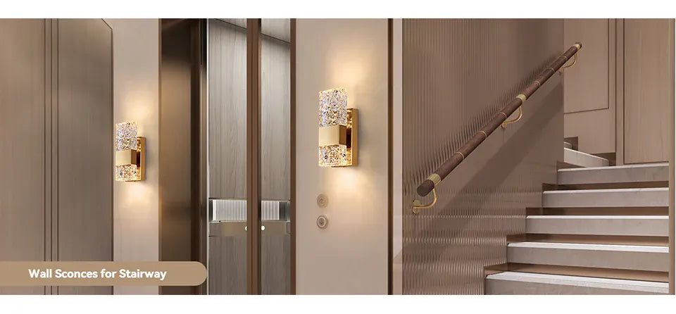 Verthara Premium Dimmable Crystal LED Wall Light with Remote