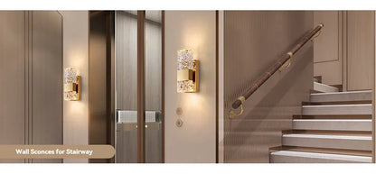 Verthara Premium Dimmable Crystal LED Wall Light with Remote
