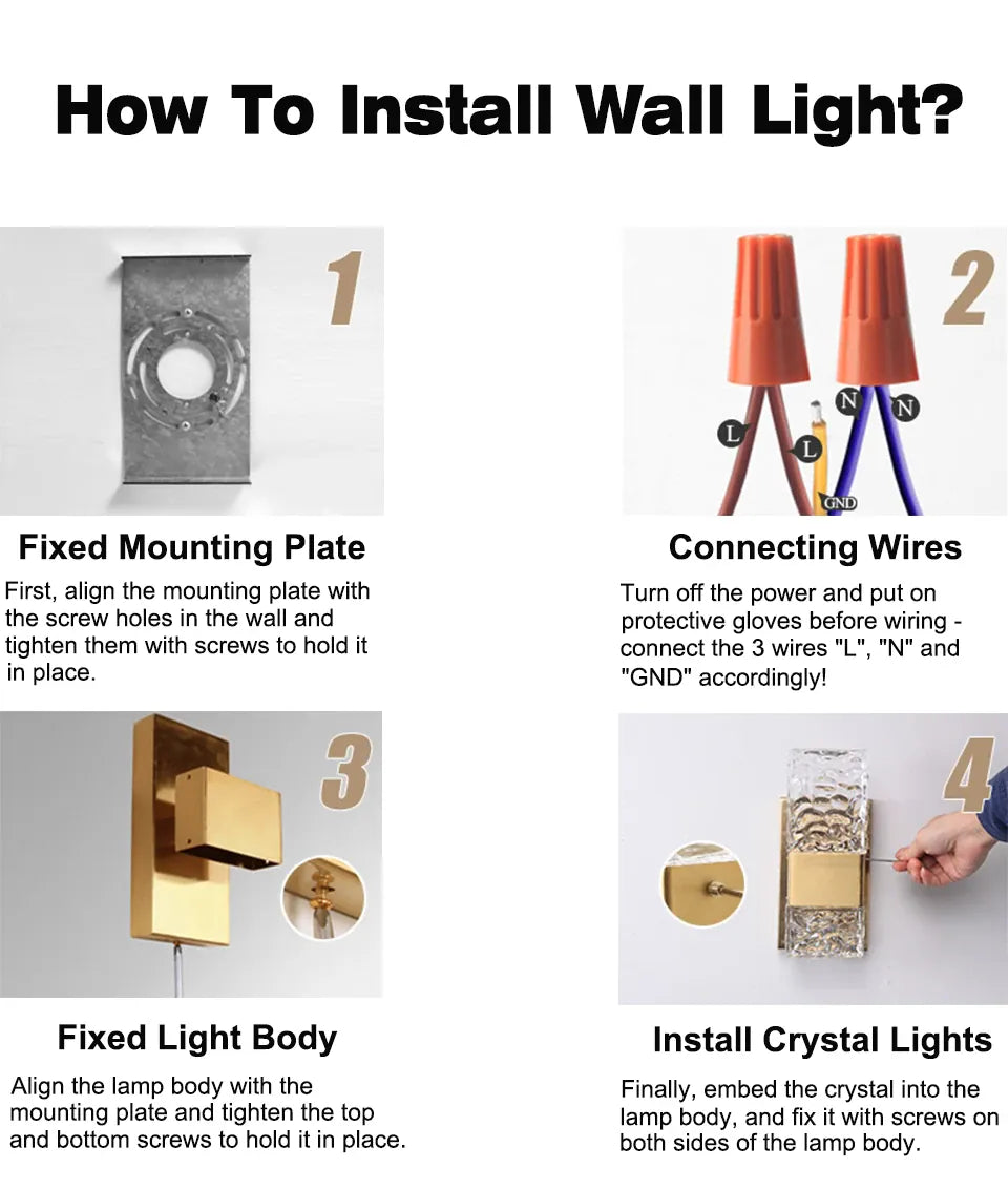 Verthara Premium Dimmable Crystal LED Wall Light with Remote