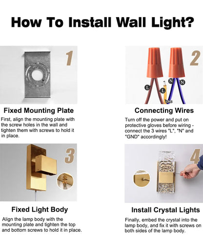 Verthara Premium Dimmable Crystal LED Wall Light with Remote