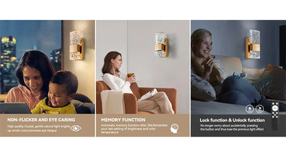 Verthara Premium Dimmable Crystal LED Wall Light with Remote