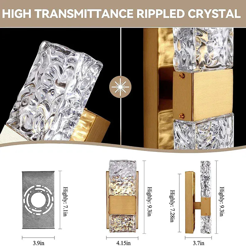 Verthara Premium Dimmable Crystal LED Wall Light with Remote