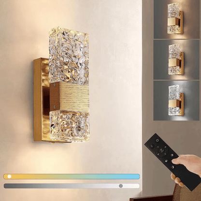 Verthara Premium Dimmable Crystal LED Wall Light with Remote