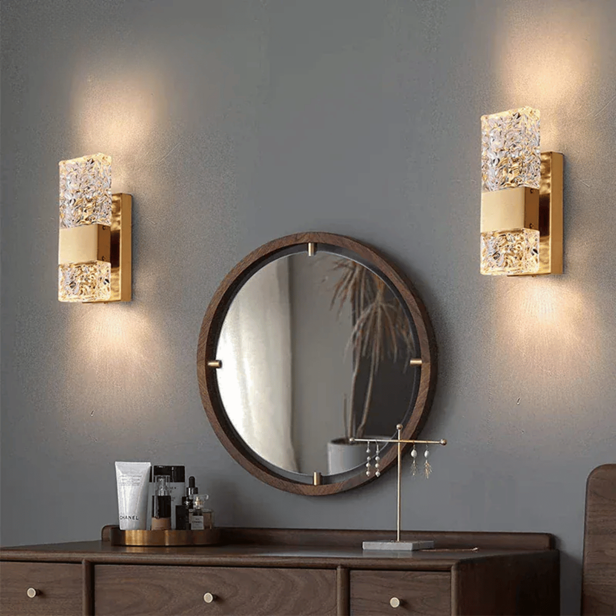 Verthara Premium Dimmable Crystal LED Wall Light with Remote