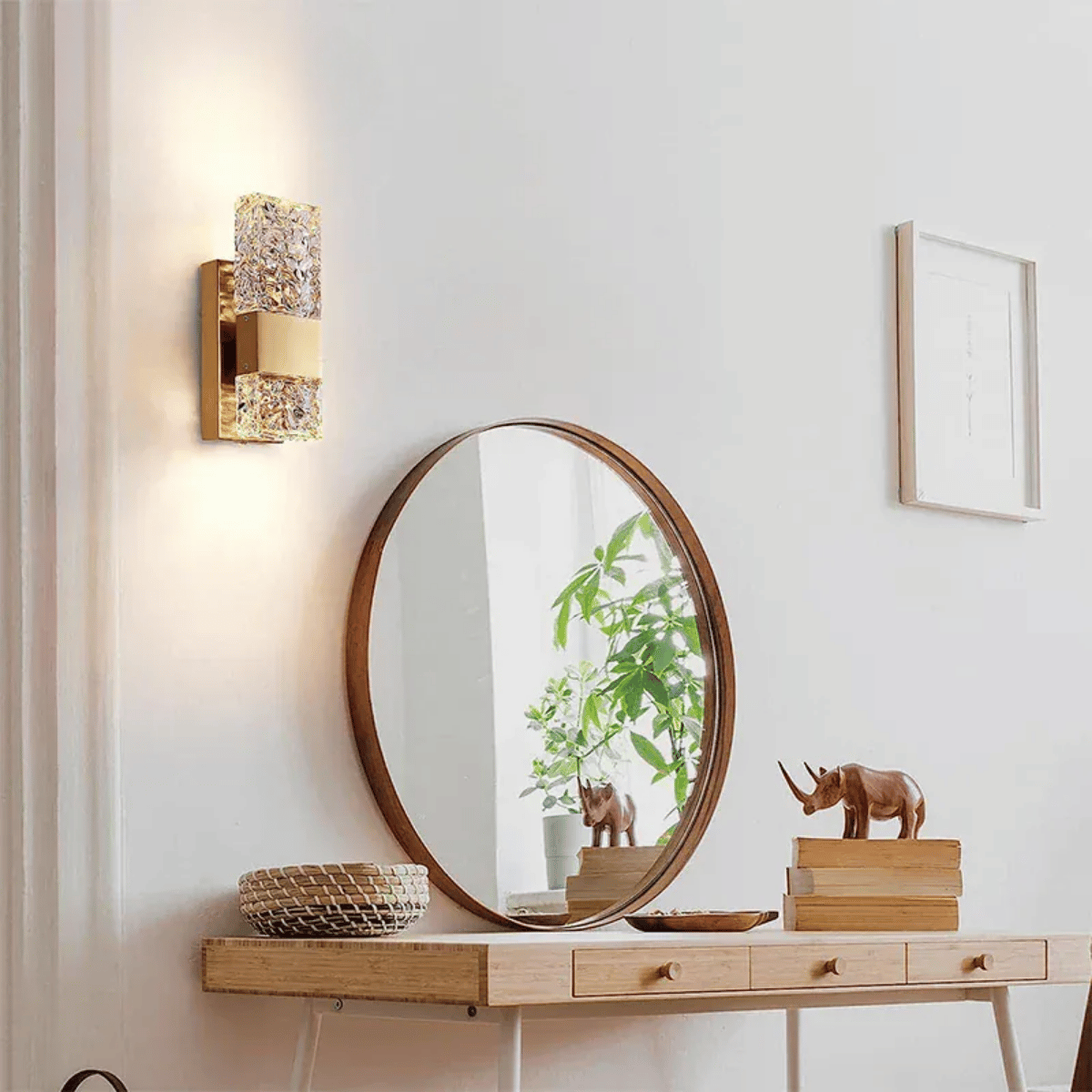 Verthara Premium Dimmable Crystal LED Wall Light with Remote