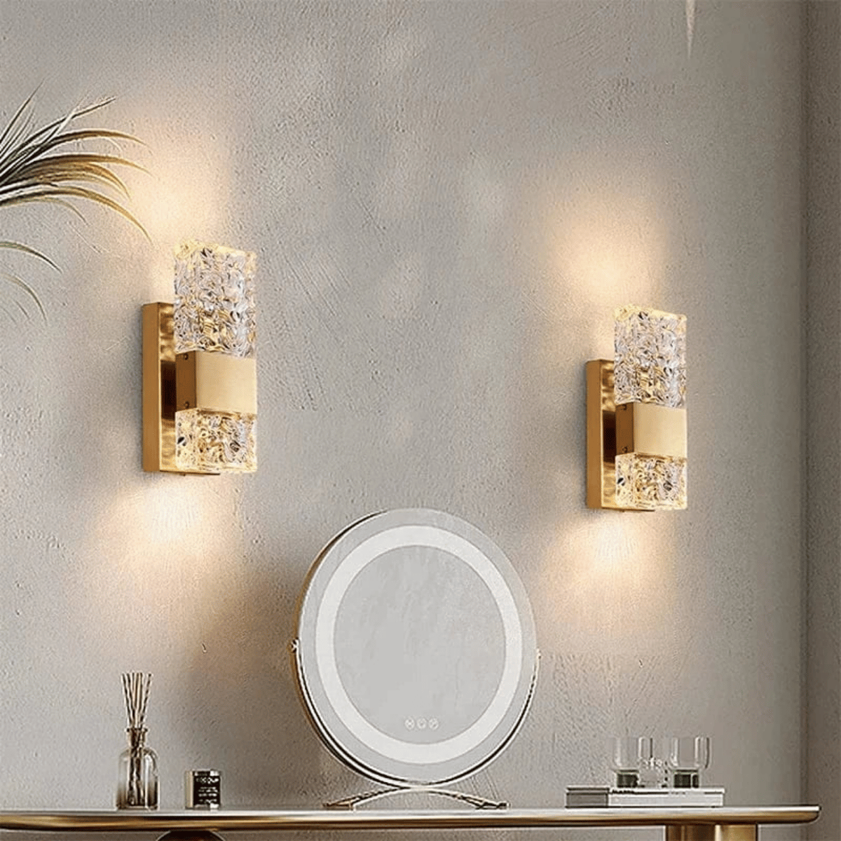 Verthara Premium Dimmable Crystal LED Wall Light with Remote