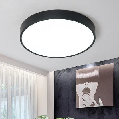 Verthara Premium Dimmable LED Flush Mount Ceiling Light – Ultra-Thin – Remote Control - Adjustable Brightness - Modern Design - Black/White Finish