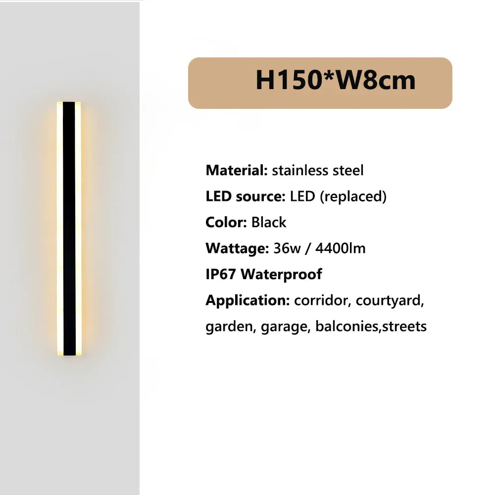 Verthara Premium Dimmable LED Outdoor Wall Light – Wall Mount – IP67 Waterproof - Rust-Proof Stainless Steel - Modern Design - Adjustable Brightness