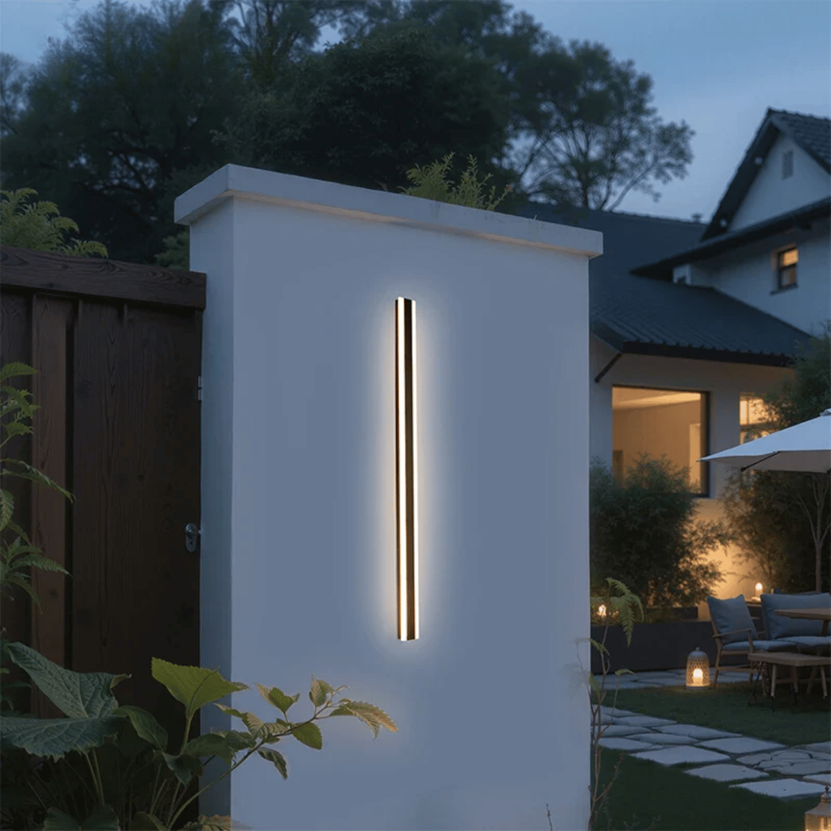 Verthara Premium Dimmable LED Outdoor Wall Light – Wall Mount – IP67 Waterproof - Rust-Proof Stainless Steel - Modern Design - Adjustable Brightness Neutral dimming / 100cm-IP67