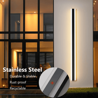 Verthara Premium Dimmable LED Outdoor Wall Light – Wall Mount – IP67 Waterproof - Rust-Proof Stainless Steel - Modern Design - Adjustable Brightness