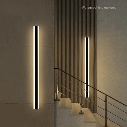 Verthara Premium Dimmable LED Outdoor Wall Light – Wall Mount – IP67 Waterproof - Rust-Proof Stainless Steel - Modern Design - Adjustable Brightness Warm white dimming / 150cm-IP67