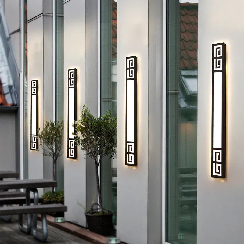 Verthara Premium Dimmable LED Outdoor Wall Light - Waterproof - Modern Design - Adjustable Brightness - Available in Multiple Sizes - Black
