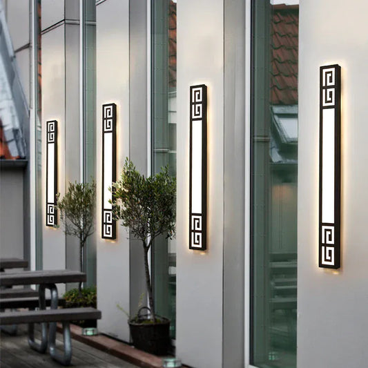 Verthara Premium Dimmable LED Outdoor Wall Light - Waterproof - Modern Design - Adjustable Brightness - Available in Multiple Sizes - Black