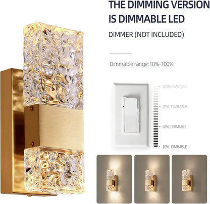Verthara Premium Dimmable LED Wall Light With Remote Control – Adjustable 3000K-6000K - Modern Crystal Design - Eye Protection - Easy Installation Dimming switch