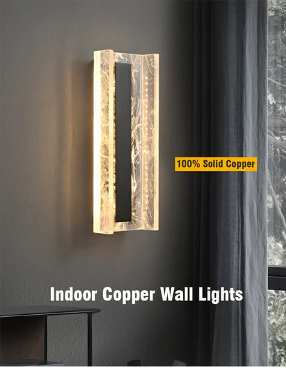 Verthara Premium Dimmable Rectangle Copper Wall Sconce