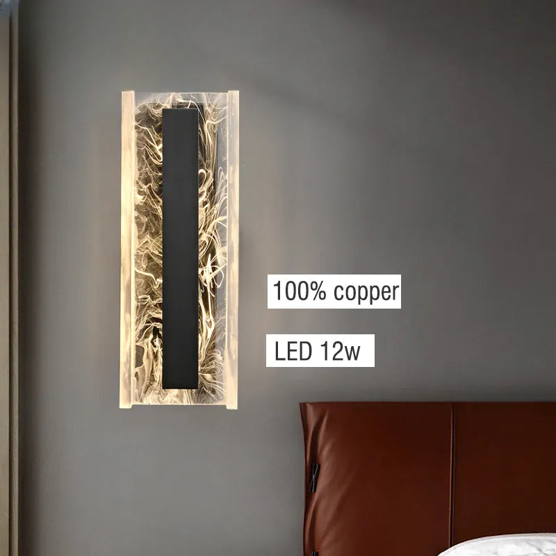 Verthara Premium Dimmable Rectangle Copper Wall Sconce