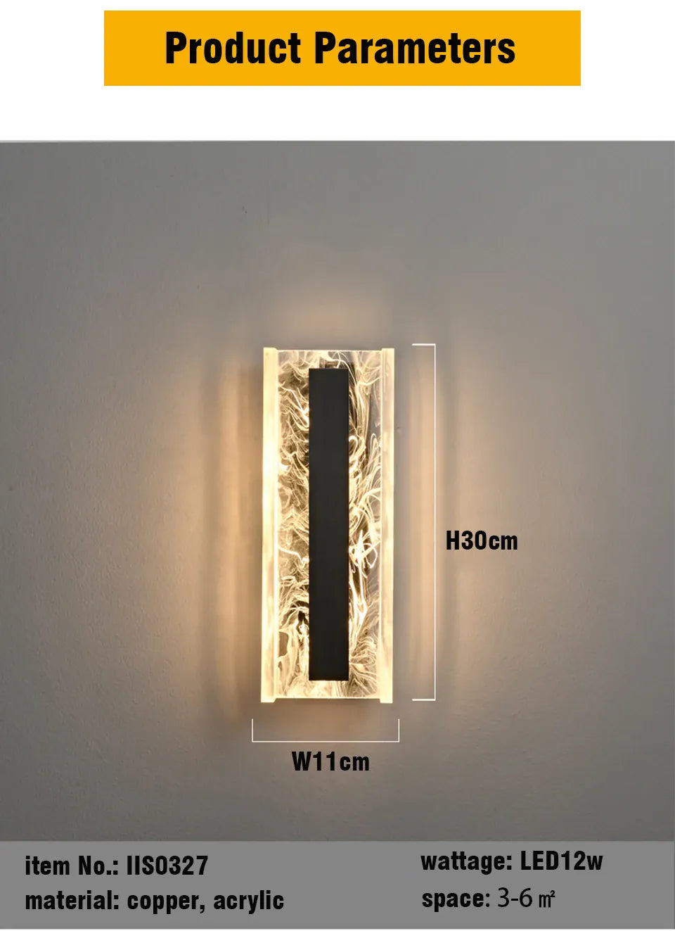 Verthara Premium Dimmable Rectangle Copper Wall Sconce