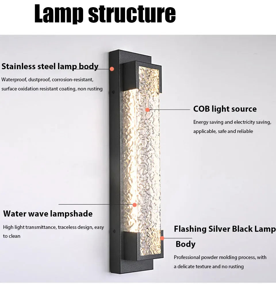 Verthara Premium Dimmable Stainless Steel Outdoor Wall Sconce