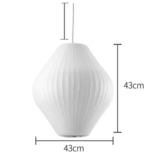 Verthara Premium E27 Pendant Light - Hanging Mount - Silk Cloth Shade - Postmodern Design - Ideal For Kitchen Island - Dining Room - Indoor Use D Dia43cm / Cold White