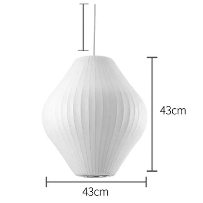 Verthara Premium E27 Pendant Light - Hanging Mount - Silk Cloth Shade - Postmodern Design - Ideal For Kitchen Island - Dining Room - Indoor Use D Dia43cm / Cold White