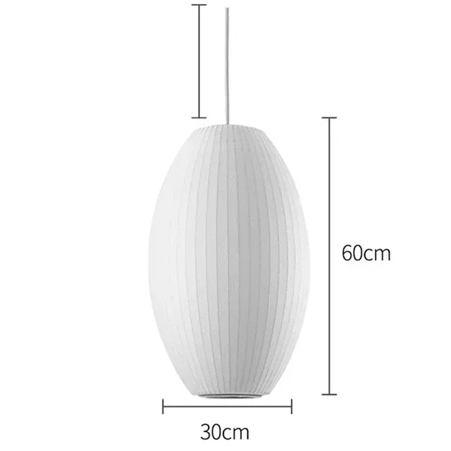 Verthara Premium E27 Pendant Light - Hanging Mount - Silk Cloth Shade - Postmodern Design - Ideal For Kitchen Island - Dining Room - Indoor Use C Dia30cm H60cm / Cold White